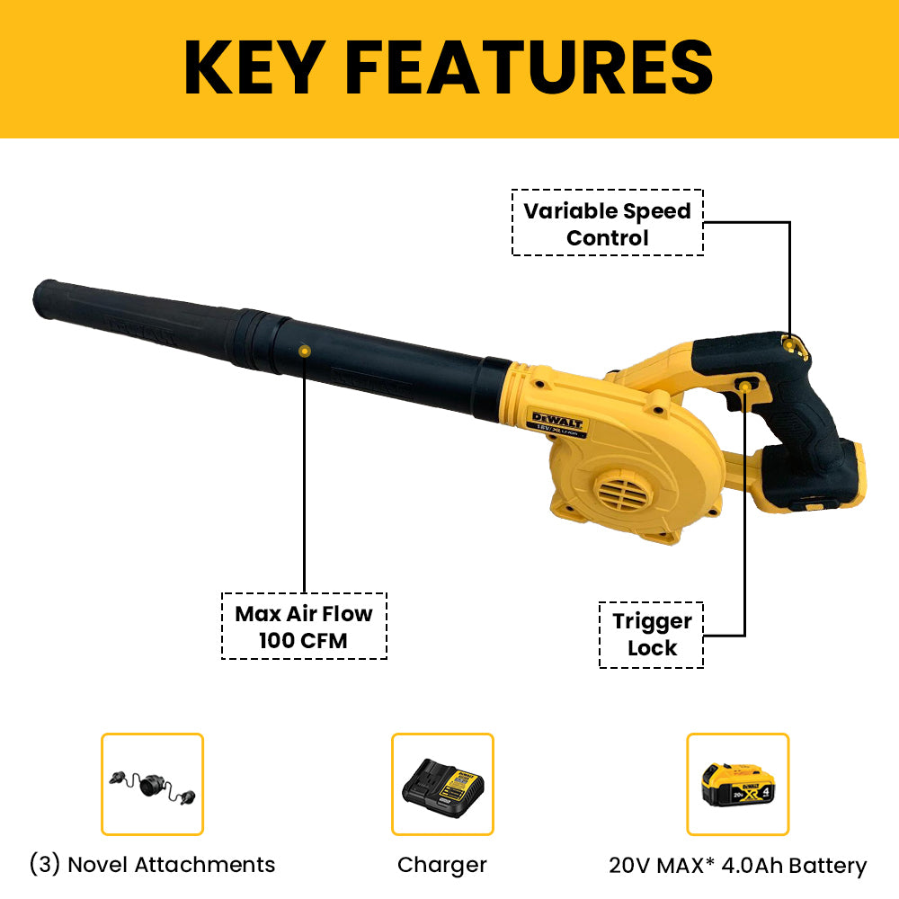 DeWalt DCE100M1 20V Max Compact Jobsite Blower Kit