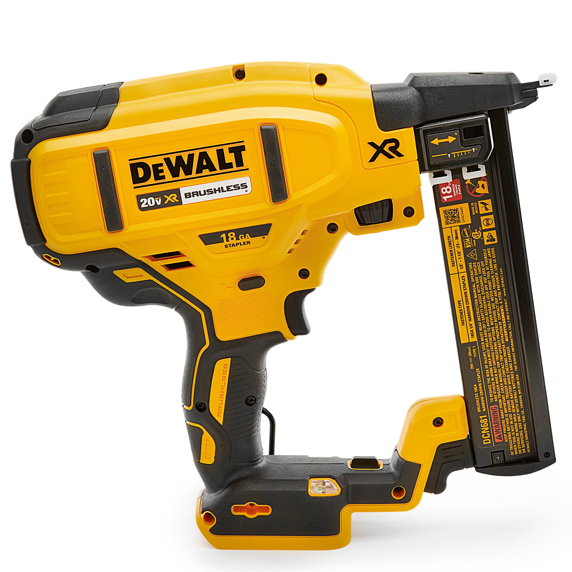 Dewalt 20V MAX XR 18 GA Cordless Narrow Crown Stapler (Tool Only)