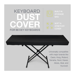 Knox Gear 88-Key Keyboard Stretchy Spandex Dust Cover (Black)