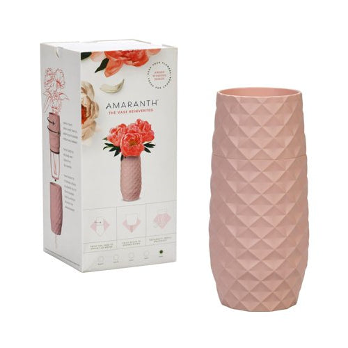 Amaranth 10-Inch Floral Care Impact Resistant Smarter Vase (Blush Pink)