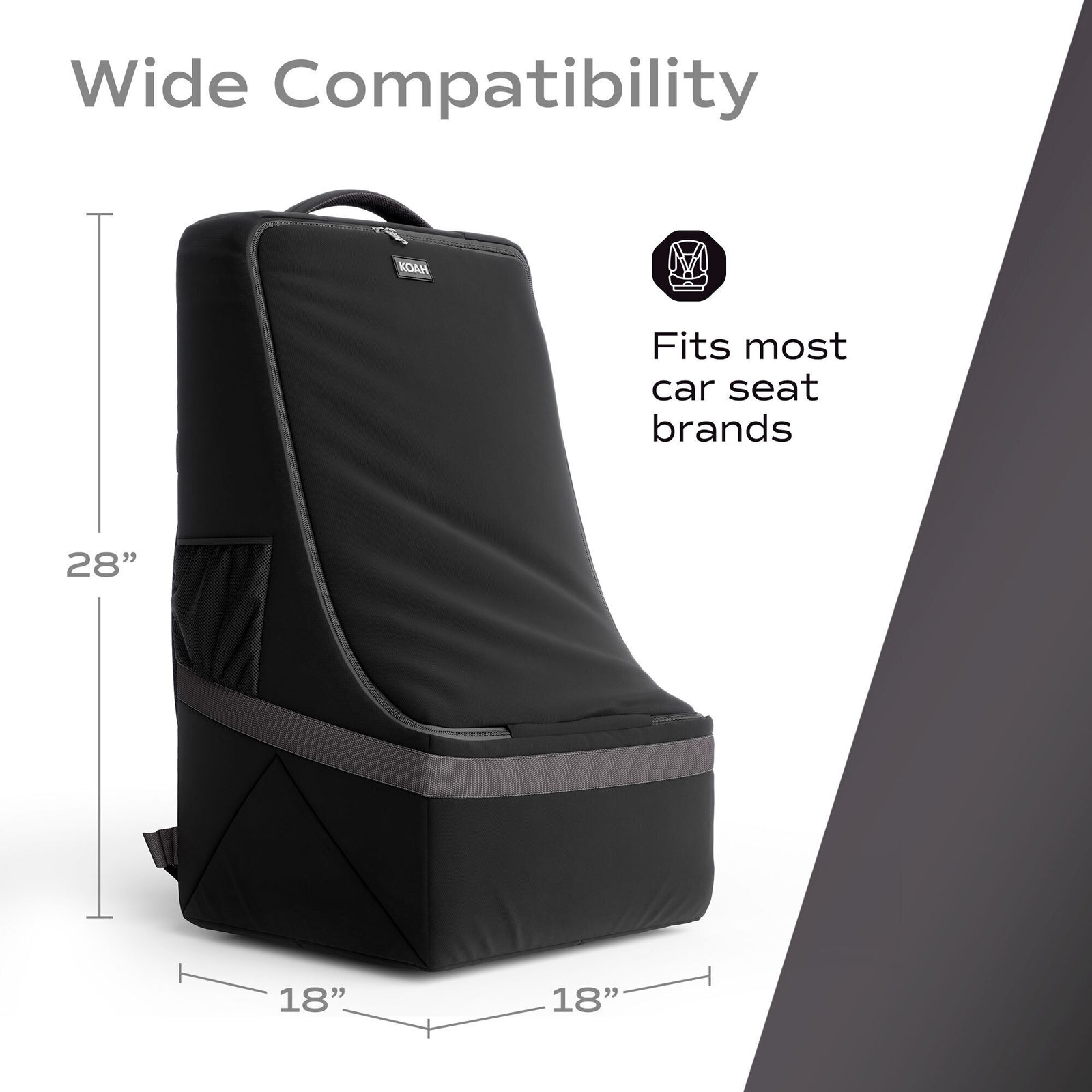 Car seat Backpack for air travel Car seat travel bag (Black)