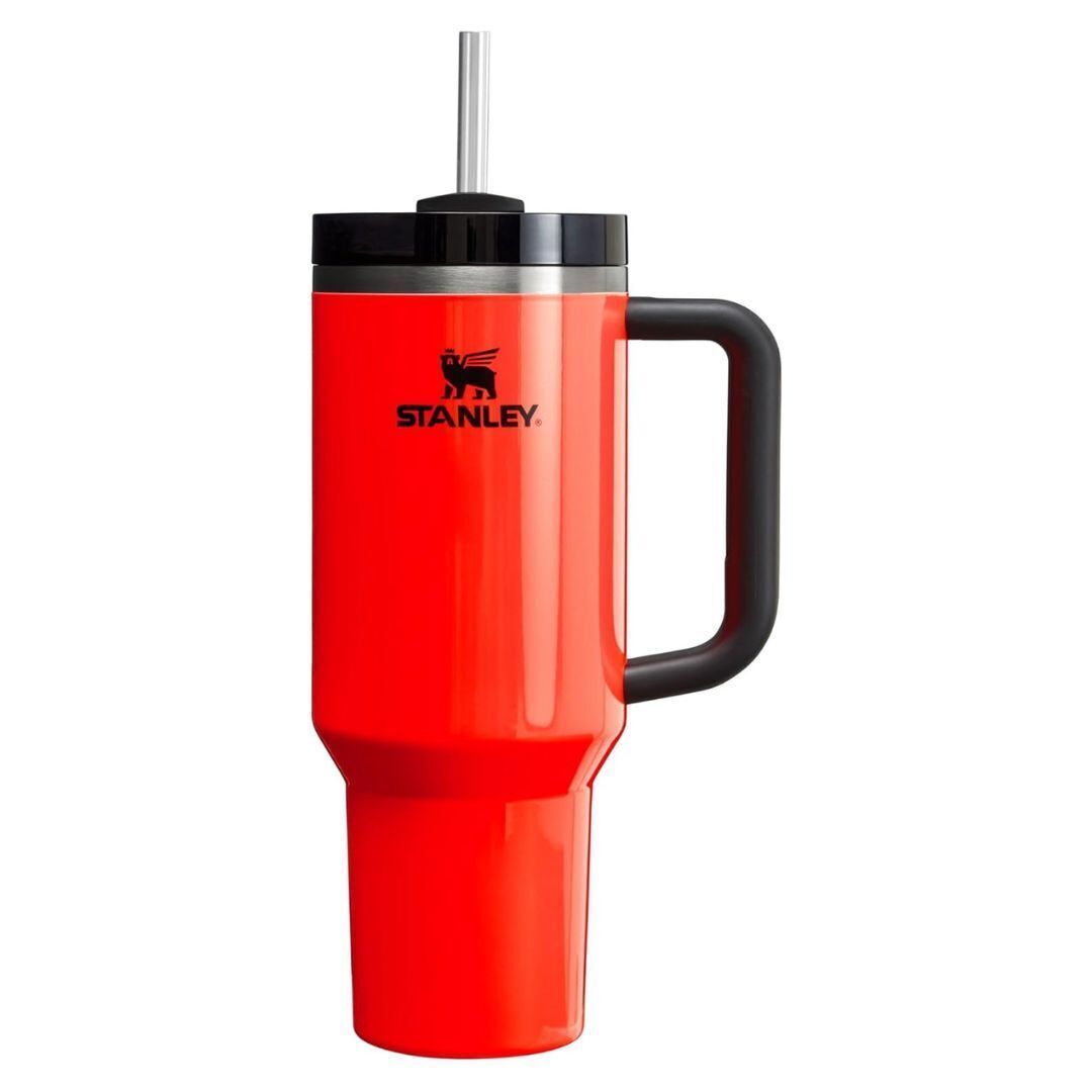 Stanley Quencher H2.0 FlowState Stainless Steel Vacuum Insulated Tumbler with Lid and Straw for Water, Iced Tea or Coffee (Orange)