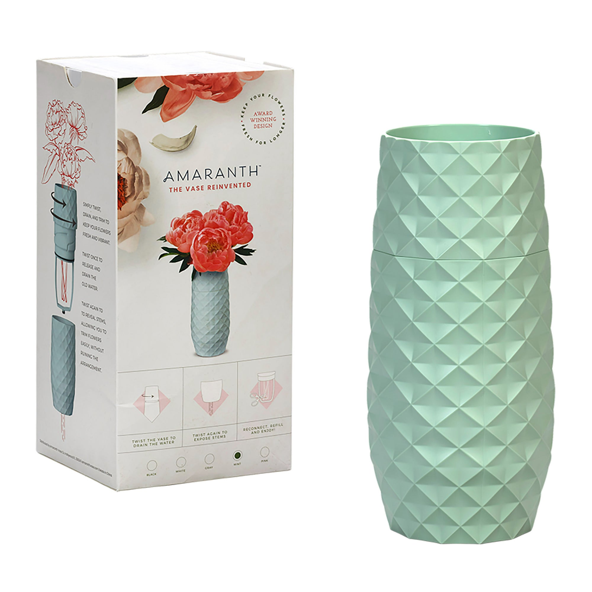 Amaranth 10-Inch Floral Care Impact Resistant Smarter Vase Teal