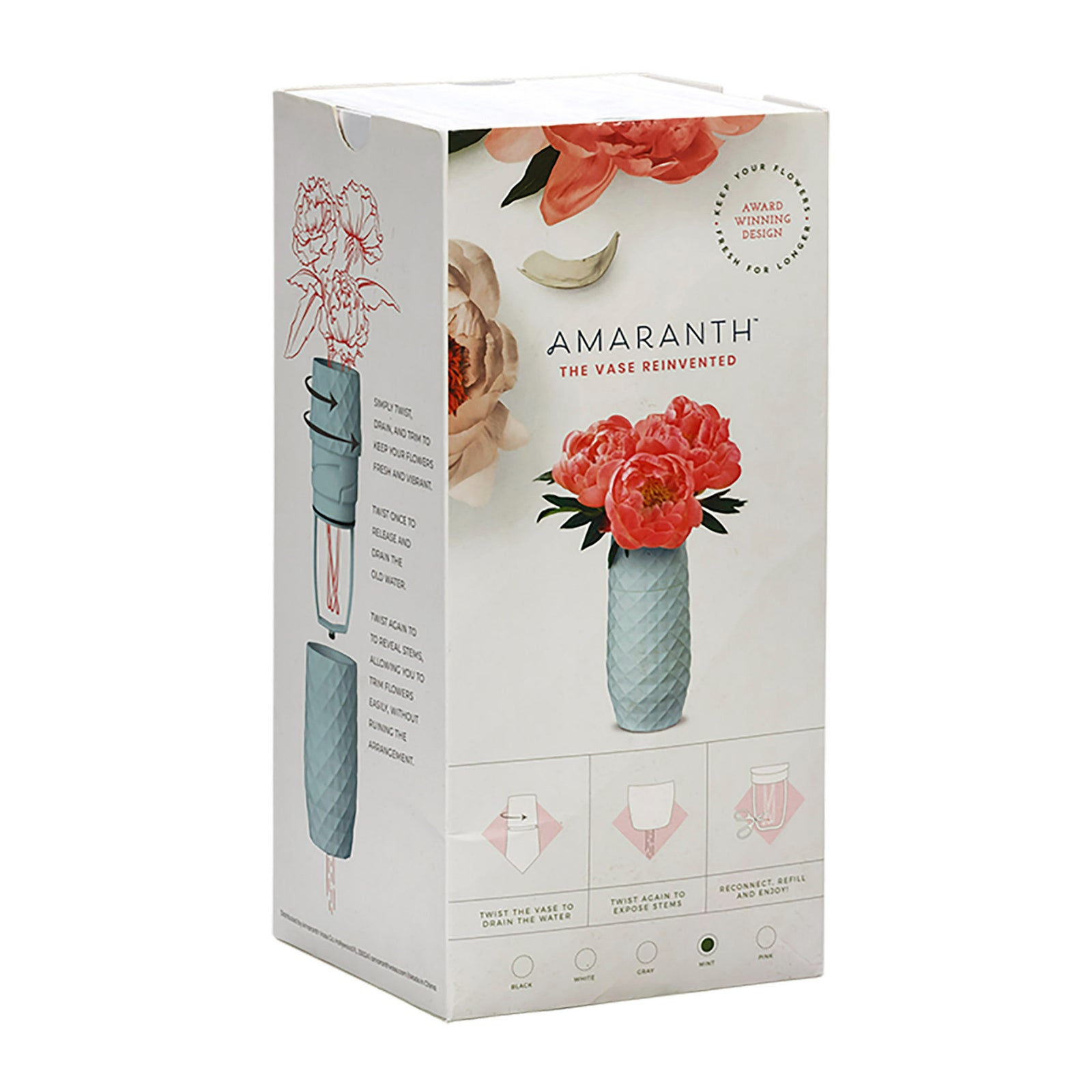 Amaranth 10-Inch Floral Care Impact Resistant Smarter Vase Teal