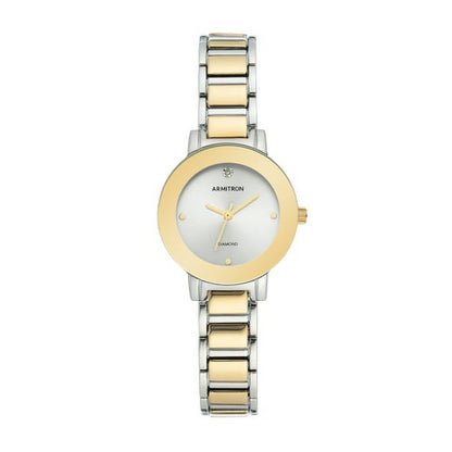 Armitron Women's Two-Tone and Silver Diamond Dial Dress Wrist Watch