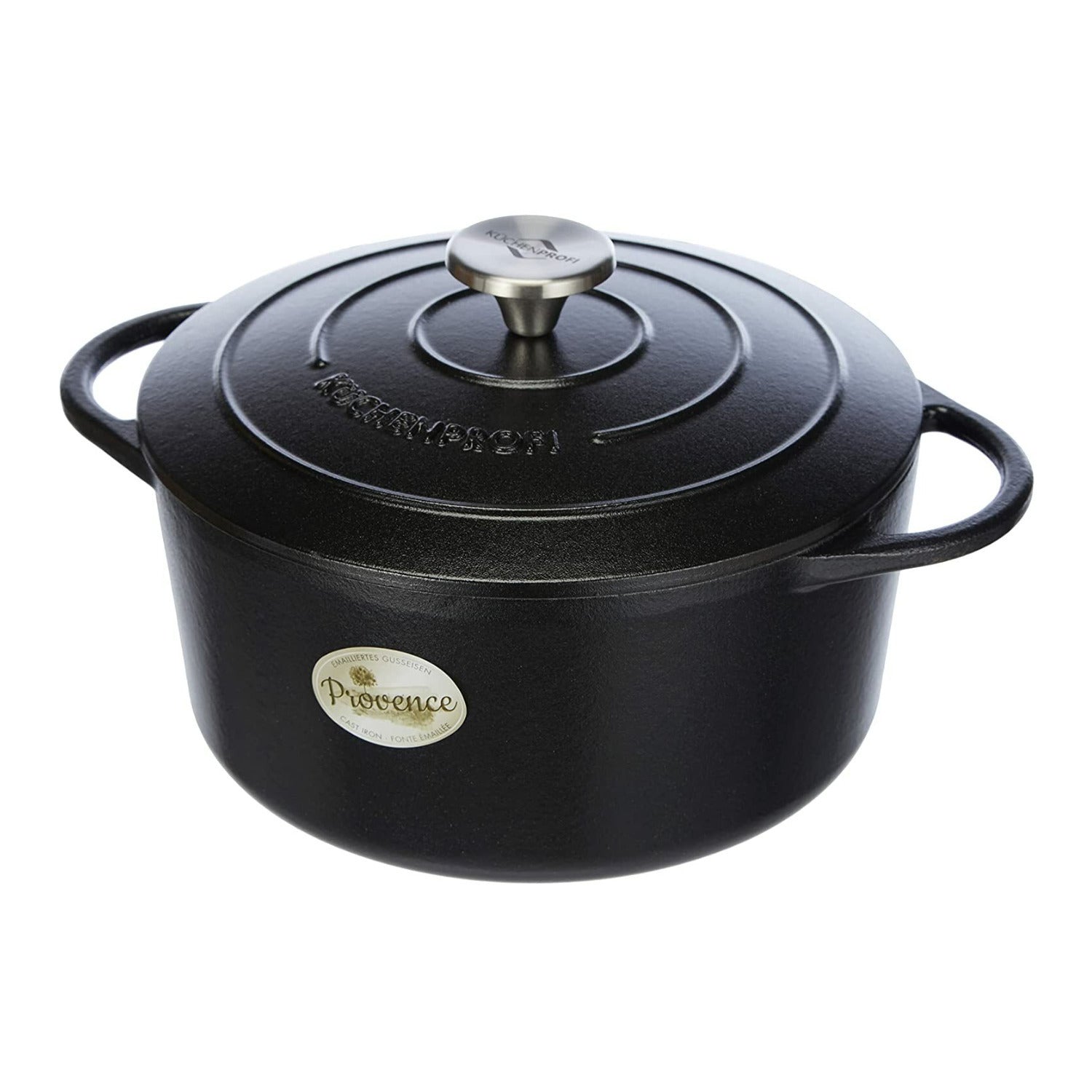 Kuchenprofi 6 Quart Enameled Cast Iron Dutch Oven with Lid Black