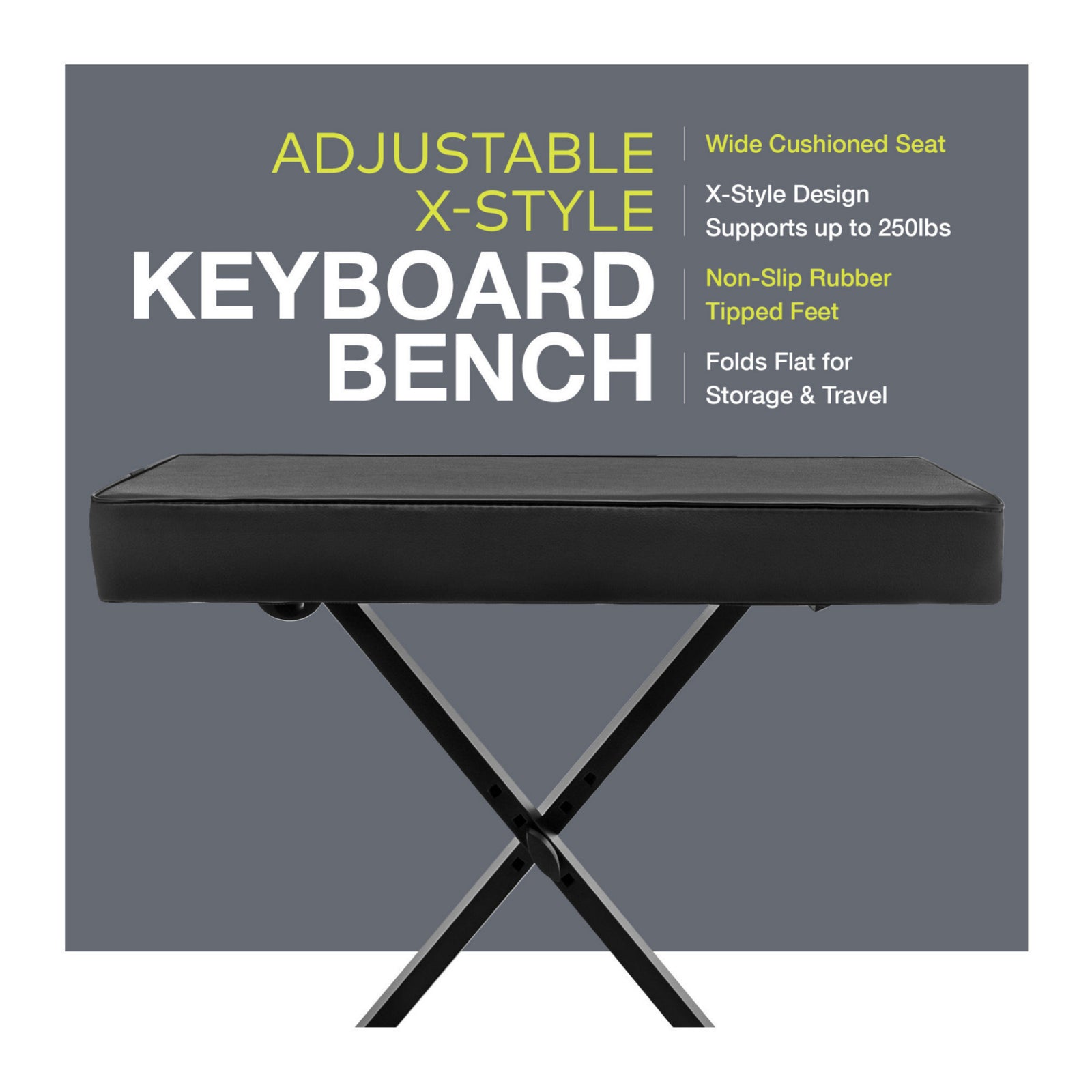 Knox Gear Adjustable X-Style Keyboard Bench