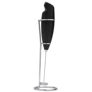 ChefWave Handheld Milk Frother (Black) with Stand