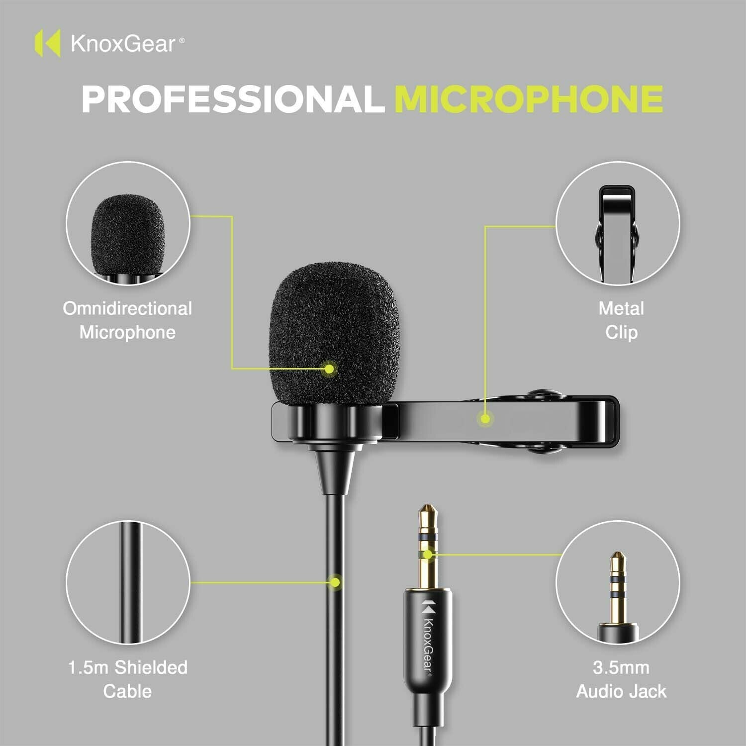 Knox Gear Omnidirectional Condenser Lavalier Microphone