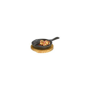 Kchenprofi Serving and Grilling Pan Round (Cast Iron) with Wooden Board