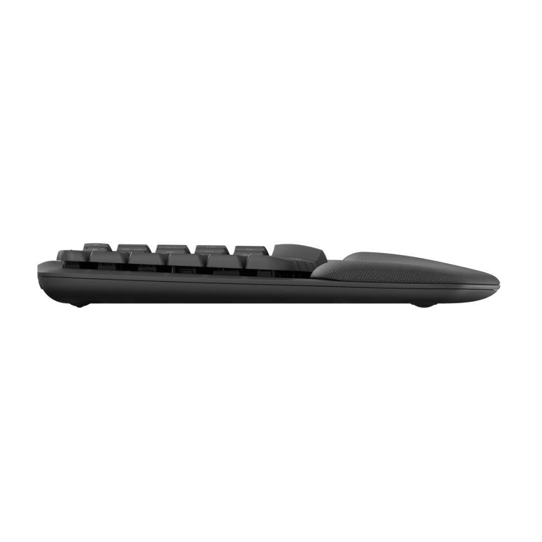 Logitech Wave Keys Wireless Ergonomic Keyboard with Cushioned Palm Rest,Graphite